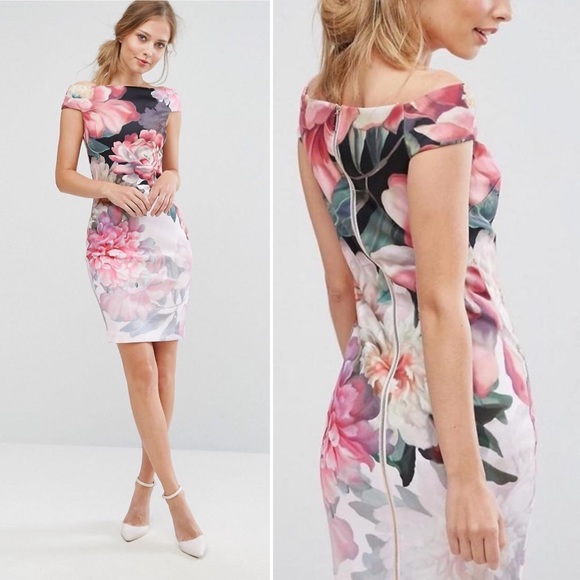 ted baker dress off the shoulder